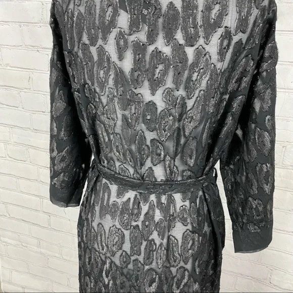 EXPRESS Black Burn Out Leopard Kimono One Size - Picture 7 of 16